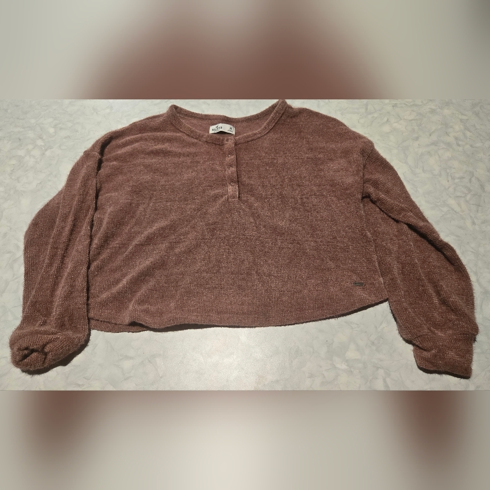 Hollister Soft Crop Sweater Ladies Size M Mauve Rose Pink Color